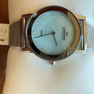 Grenen by Skagen Denmark Stainless Steel Womans Mesh Watch — Light Blue Dial